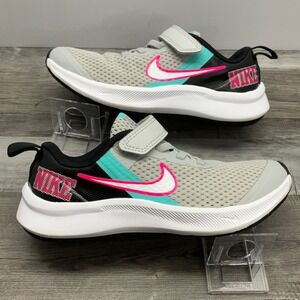 Nike Star Runner 3 Kids Shoes Grey Black Pink Blast DD1150-001 Size 13.5C